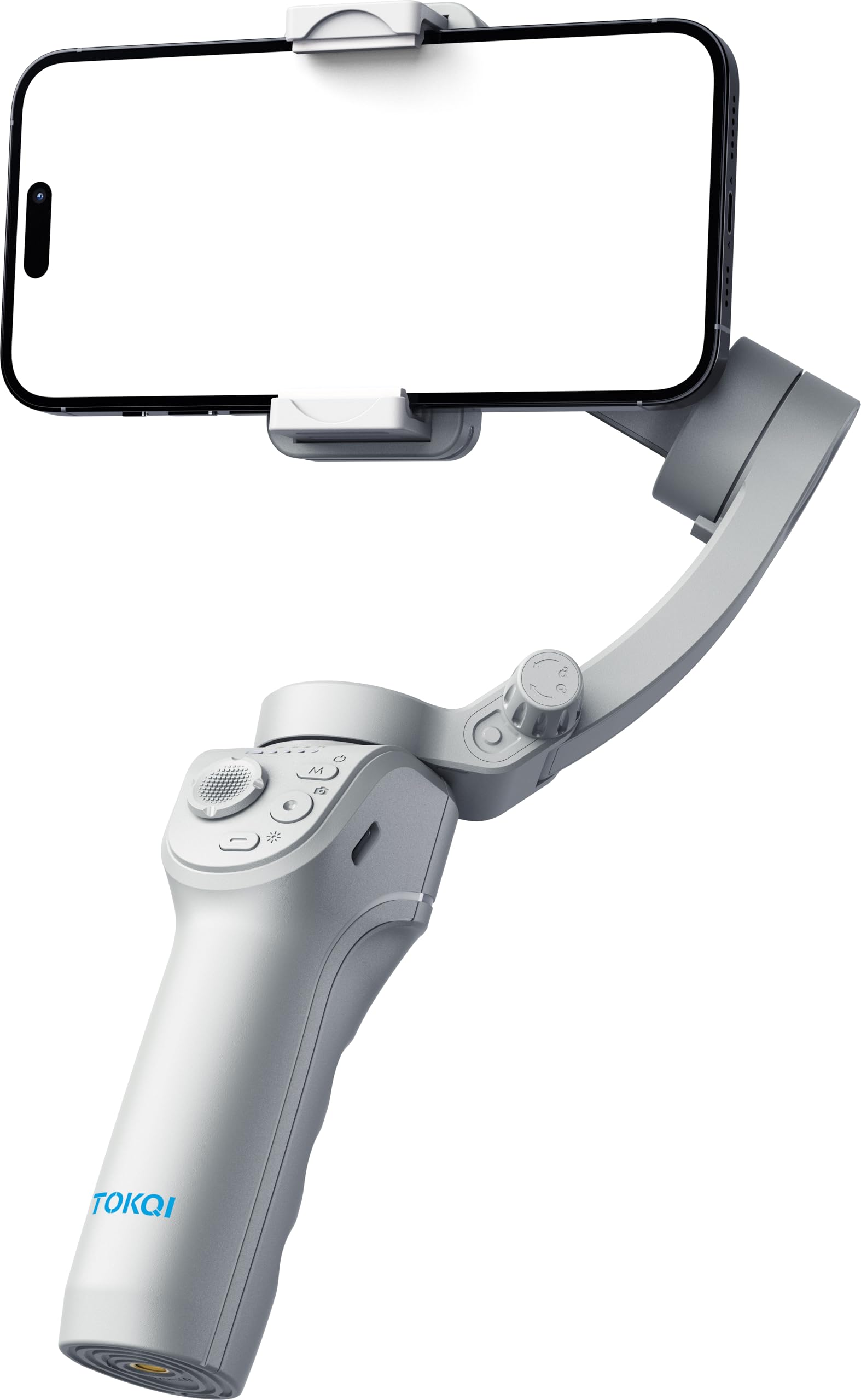 Gimbal Stabilizzatore per Smartphone, Luce Regolabile, Cavalletto Treppiedi Pieghevole