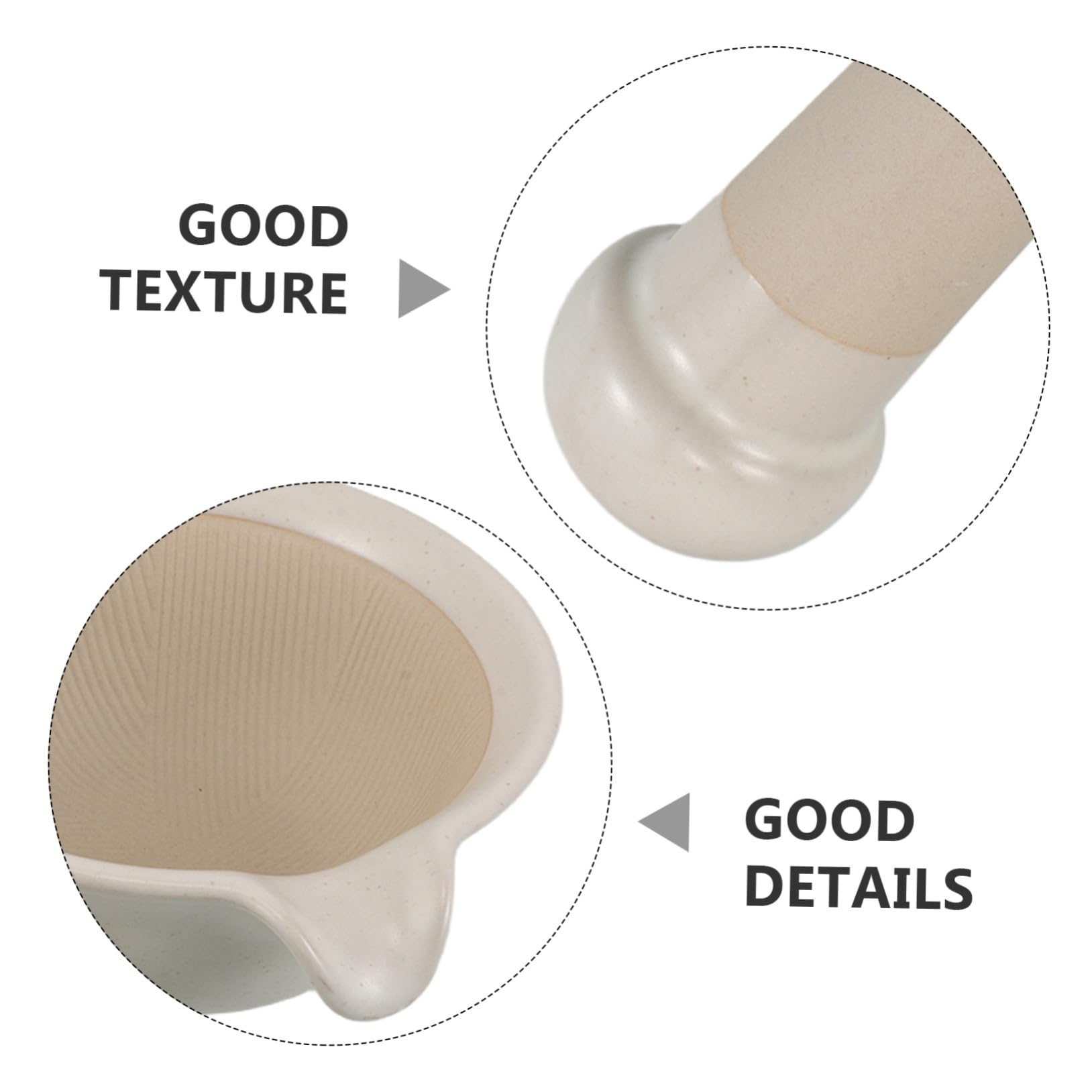 Babynahrungszerkleinerer 1 Satz Keramik Beige für Babybrei | Stößel, Handbetriebene Zubereitung, für Zuhause und Unterwegs, Leicht zu Reinigen