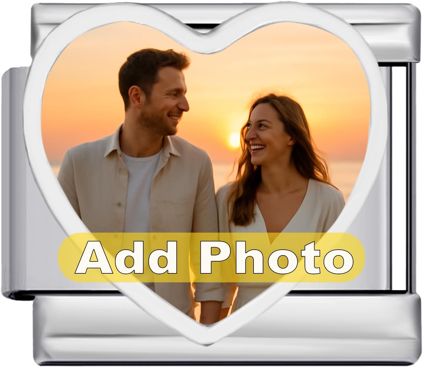 Custom Italian Charm Bracelet with Picture – Personalized Photo Stainless Steel Bracelet in Multiple Colors and Shapes