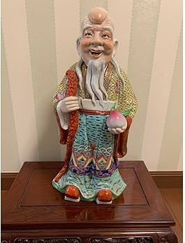 Amazon.co.jp: 十錦桃仙人像 陶器 中国 骨董 置物 : ホーム＆キッチン