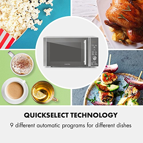 Klarstein Luminance Prime Mikrowellen-Grill-Kombigerät (34 Liter, 1000 Watt Mikrowelle, 1300 Watt Grill, 11 Leistungsstufen, 9 Automatikprogramme, 2 Kombi-Funktionen) silber 7 Klarstein Luminance Prime Mikrowellen-Grill-Kombigerät (34 Liter, 1000 Watt Mikrowelle, 1300 Watt Grill, 11 Leistungsstufen, 9 Automatikprogramme, 2 Kombi-Funktionen) silber
