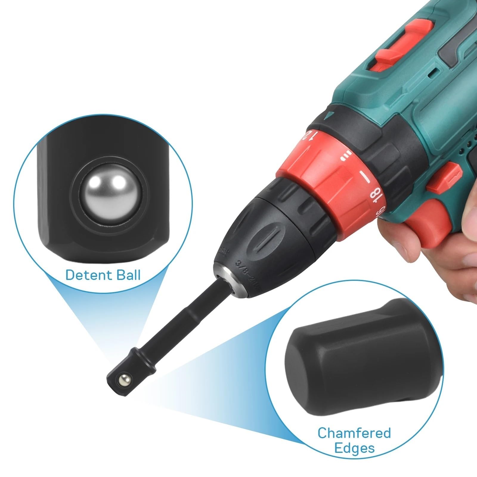 27 sztuk 3/8 Drive zestaw głębokich nasadek udarowych klucz metryczny 7mm-19mm Do Auto Zestaw przedłużek
