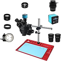 Vista 10 de Microscope Kit 38MP H_DMI USB Microscopio Digital Camera 3.5X-90X Simul-Focal Trinocular Stereo Zoom Microscope for Soldering PCB Jewelry Repair Vga
