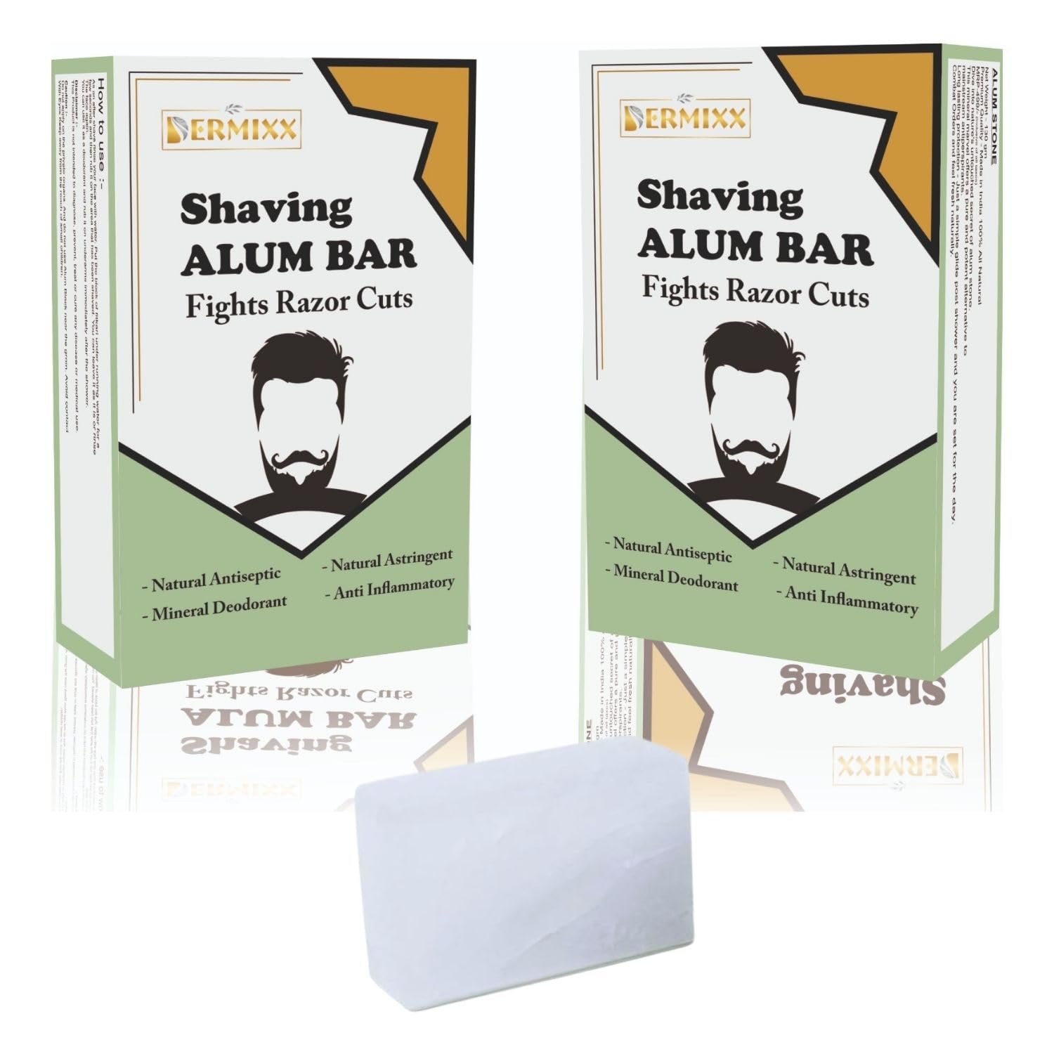 Dermixx Alum Bar With Case-Fitkari Stone After Shave, Pure & Natural Alum Stone Roll On For Women & Men, Travel Essentials, Chemical Free