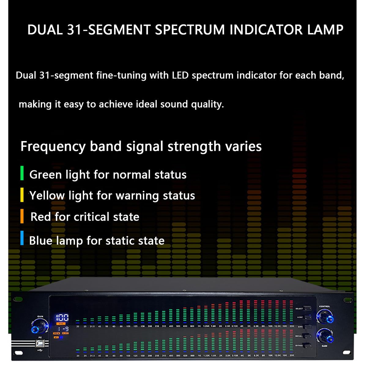 Equalizzatore audio a doppio spettro, audio effetto digitale a 31 bande, processore DSP Equalizador Palco KTV Sound System,EQ-888S