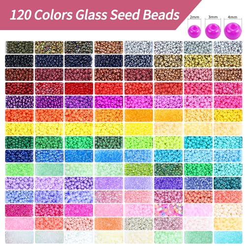 Perles de rocaille 2mm kit fabrication bijoux collier et bracelet - 3