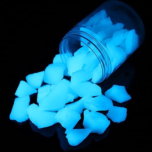 Shiny Stone Piedras de grava que brillan en la oscuridad, grava de acuario, piedras de rocas brillantes, rocas decorativas para pecera, acuario,