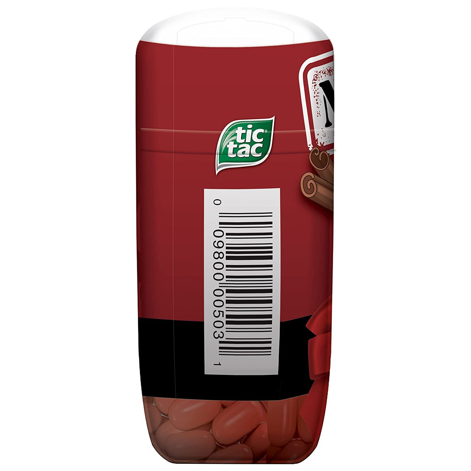 Tic Tac Fresh Breath Mints, Naughty or Nice Cinnamon, Hard Candy Mints, Great for Holiday Stocking Stuffers, 2.9 oz Bottle Pack, 4 count