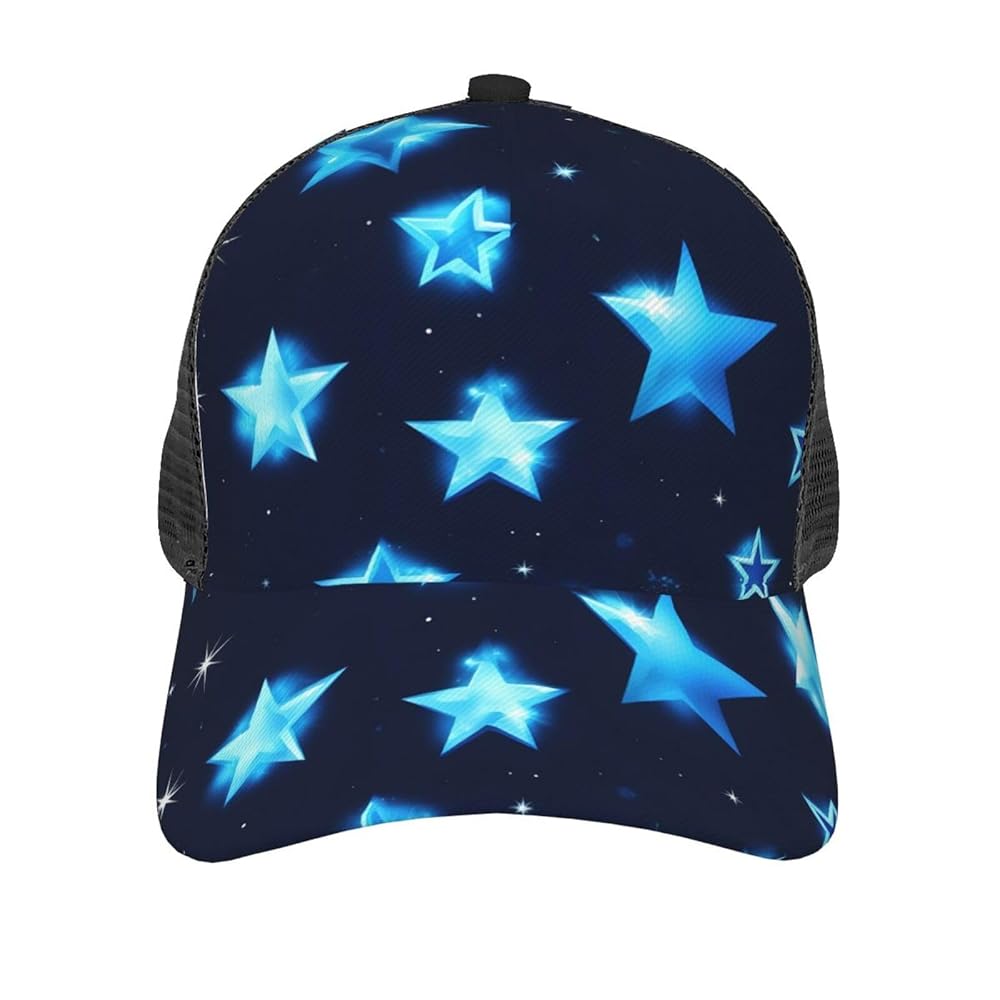 MyPiky Blue Shining Stars Print Baseball Cap Trucker Hat