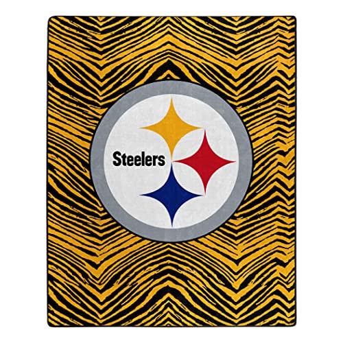 Zubaz by Northwest NFL Zubified Raschel Throw Blanket 50 X 60, Pittsburgh Steelers