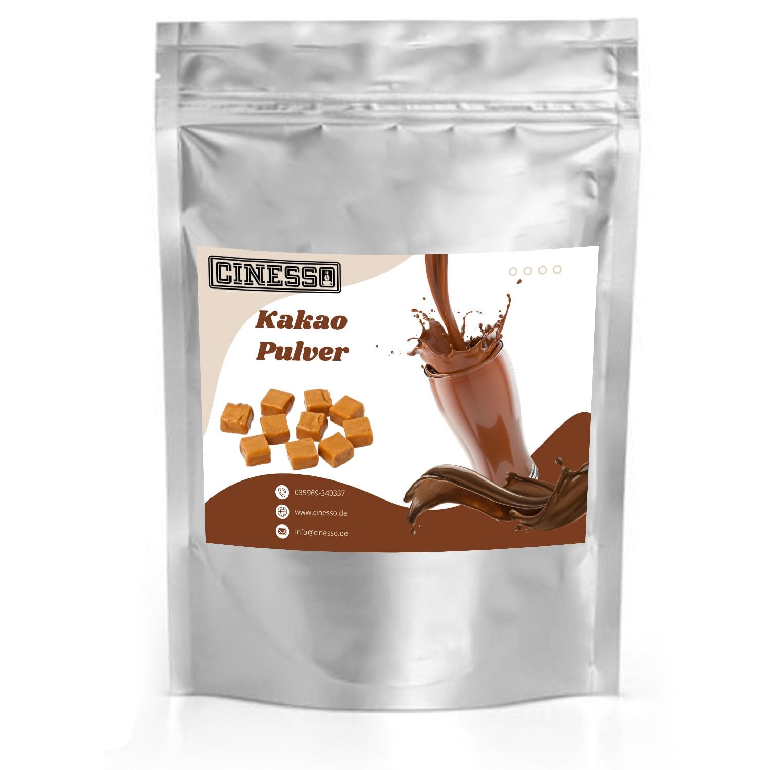 Cinesso Kakao Trinkschokolade Kakaopulver. Schokolade, in vielen Variationen, für heiße Getränke, schnelle und einfache Zubereitung, für besondere Genussmomente (10 Kg, Toffee)