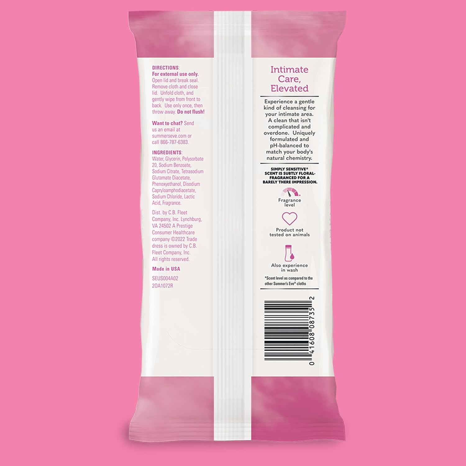 Summer's Eve Simply Sensitive Daily Gentle Feminine Wash & Wipes Bundle, 15 fl oz Body Wash & 32 Count Wipes