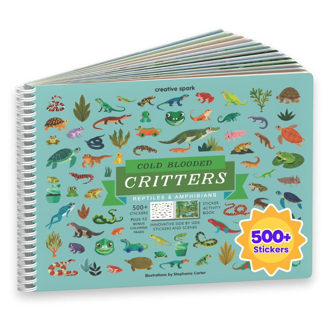 Cupkin Reptiles Sticker Book Activity for Kids, Toddler Airplane Travel Essentials, 500+ Frog Stickers for Kids + 12 Scenes + 12 Coloring Book Pages, Turtle Lover Gift, Crafts Ages 2-8The Forest Stewardship Council