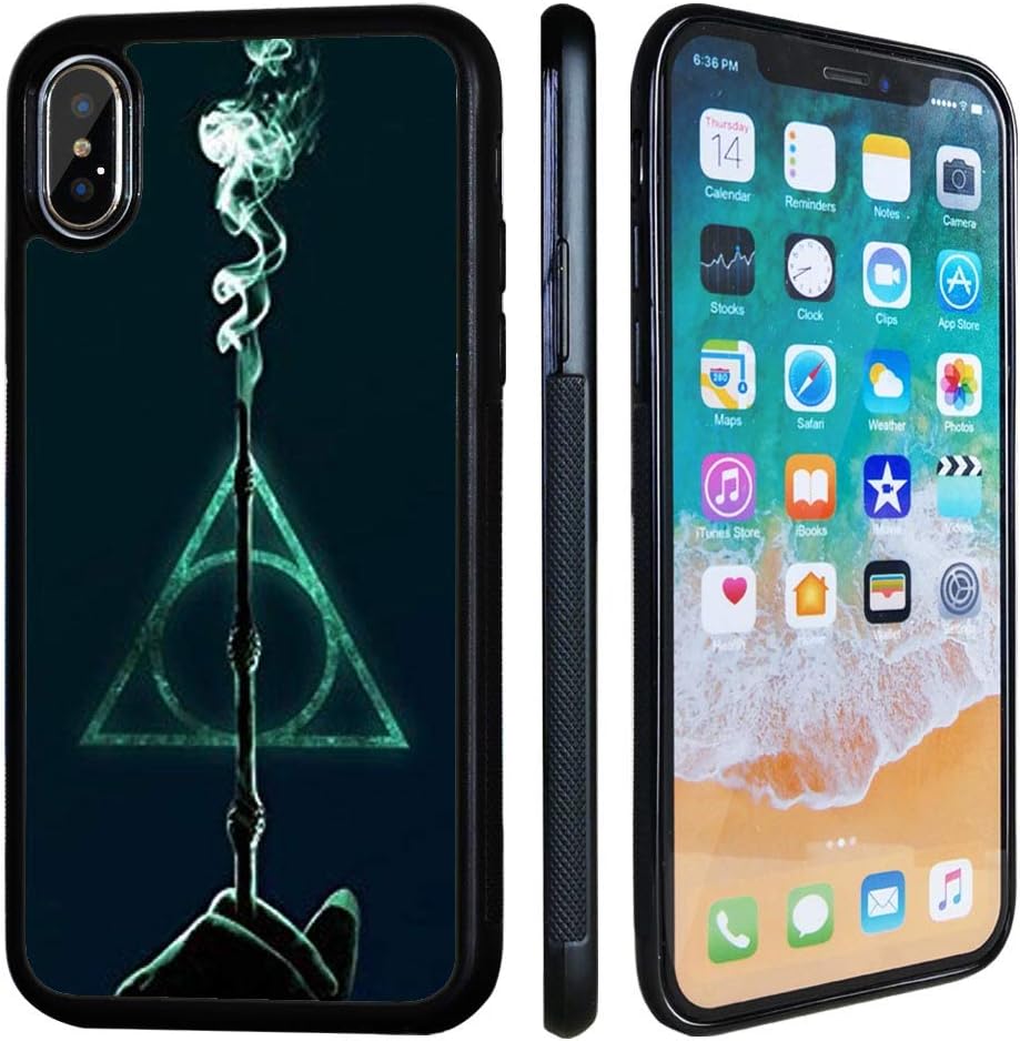 for iPhone X Case,VONDER Harry Potter Deathly Hallows Sign Symbol Skidproof TPU Phone Case for iPhone Xs Cover