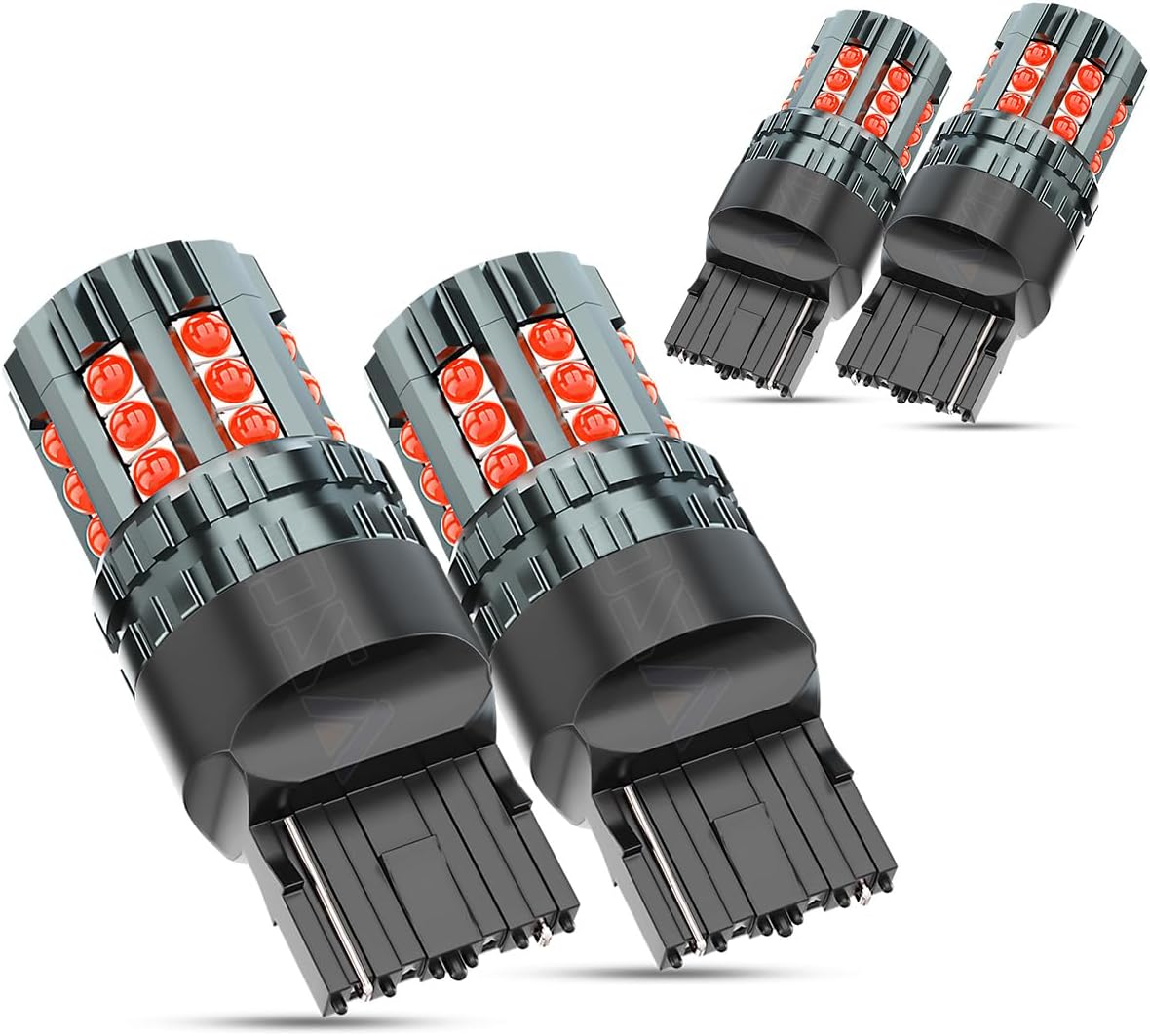 7444 LED Brake/Tail Light Bulbs For Chevy Silverado 1500 2500 3500 2015 2016 2017 2018 2019 2020 2021 2022, 300% Brightness, Brilliant Red, 7440R 7443R Taillight, Plug and Play, Waterproof, Pack of 4