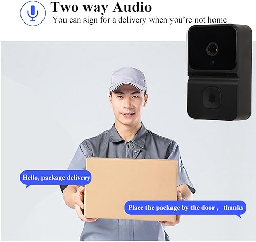 Miniatura 5 de Timbre de puerta con timbre de video con timbre, 1080P HD visión nocturna audio de 2 vías, lente gran angular, reproducción de almacenamiento en la
