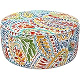 LVTXIII Indoor/Outdoor Inflatable Ottoman, All Weather Round Footrest Stool D21”x H9”, Portable for