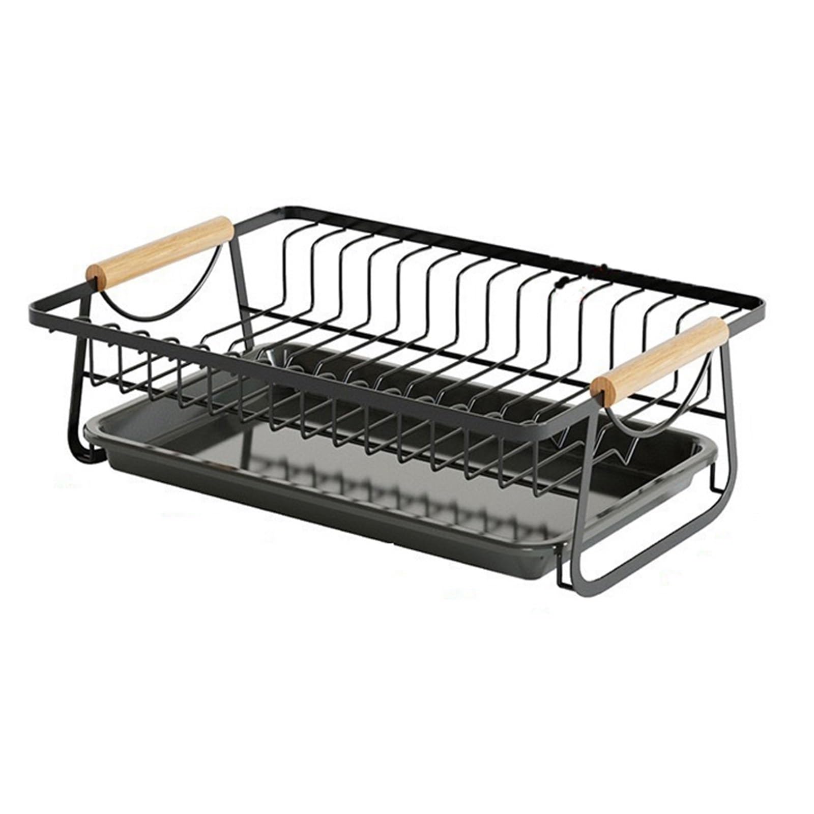 FSLXZPKJ Rust-Resistant Dish Drying Rack for Kitchen Countertop - Large Capacity Organizer for Home, Apartment, and Outdoor Use Light Luxury Appeal