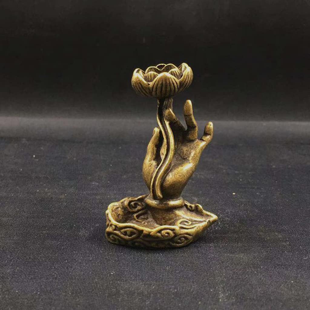 Incense for Burner Buddha Hand Lotus Backflow Incense Holder Metal ?Censer for Home Bedroom Living Room Decoration, 6x3.9x2.3cm