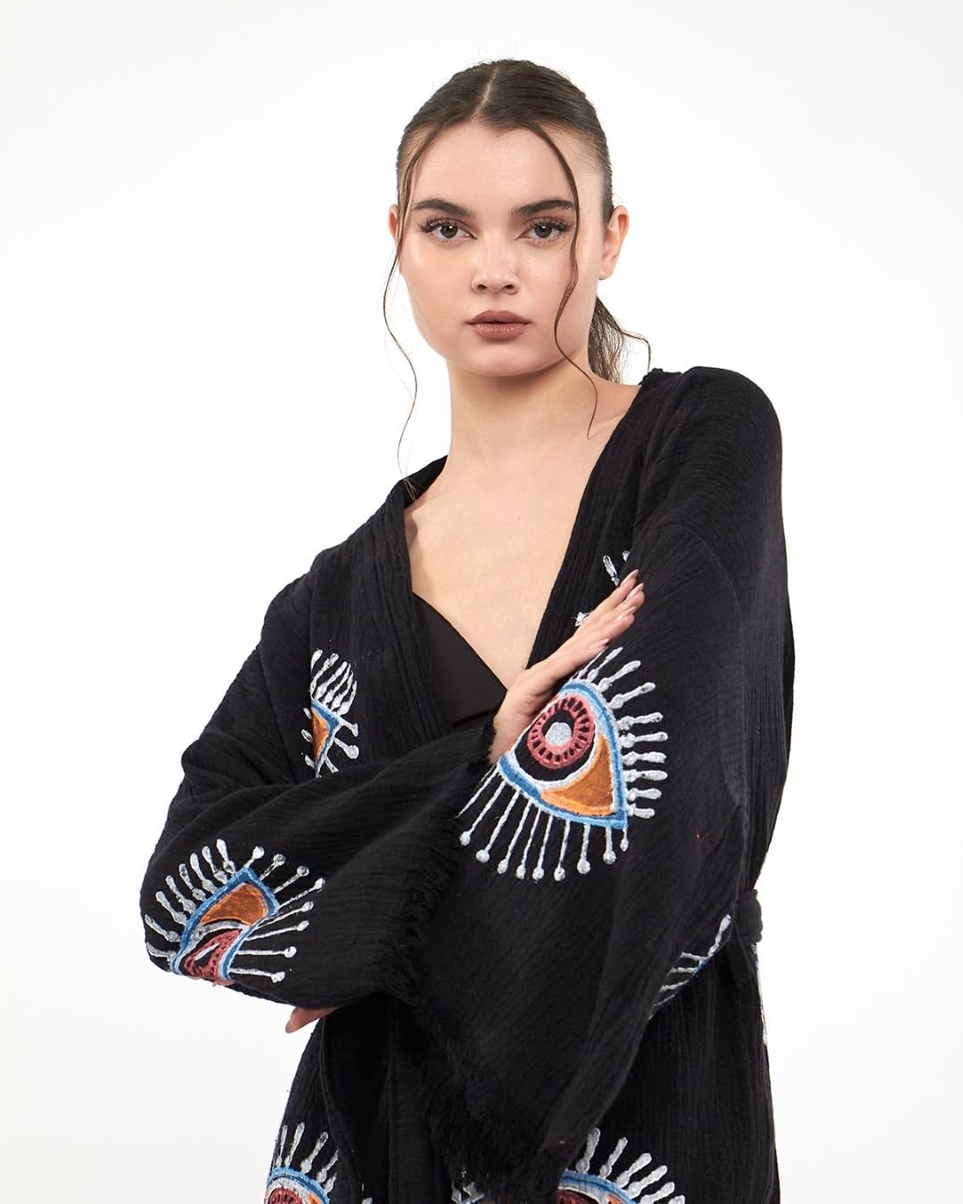 Evil Eye Kimono Robe - Beach Kimono Coverups for Woman - Image 7
