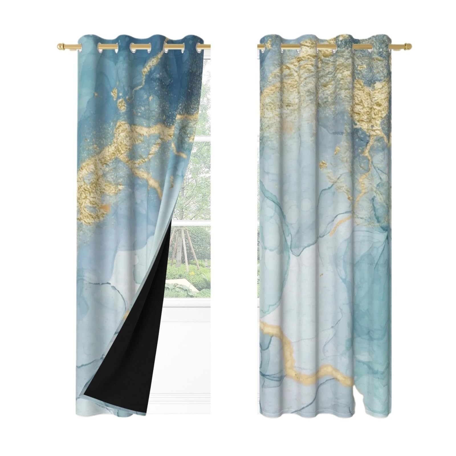 Rideaux isolés thermiquement marbre occultants 2 pièces 160cm
