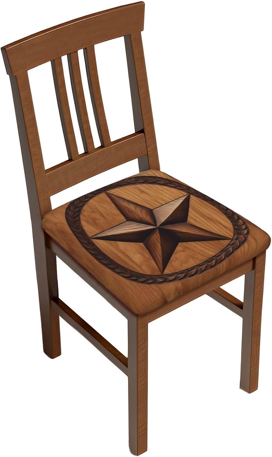 Set of 6 Removable Chair Seat Covers for Dining Room, Retro Western Star Stretchable Office Kitchen Chair Slipcovers Cushion Protector Wooden Furniture Decor, 16.9x16.9 Inches