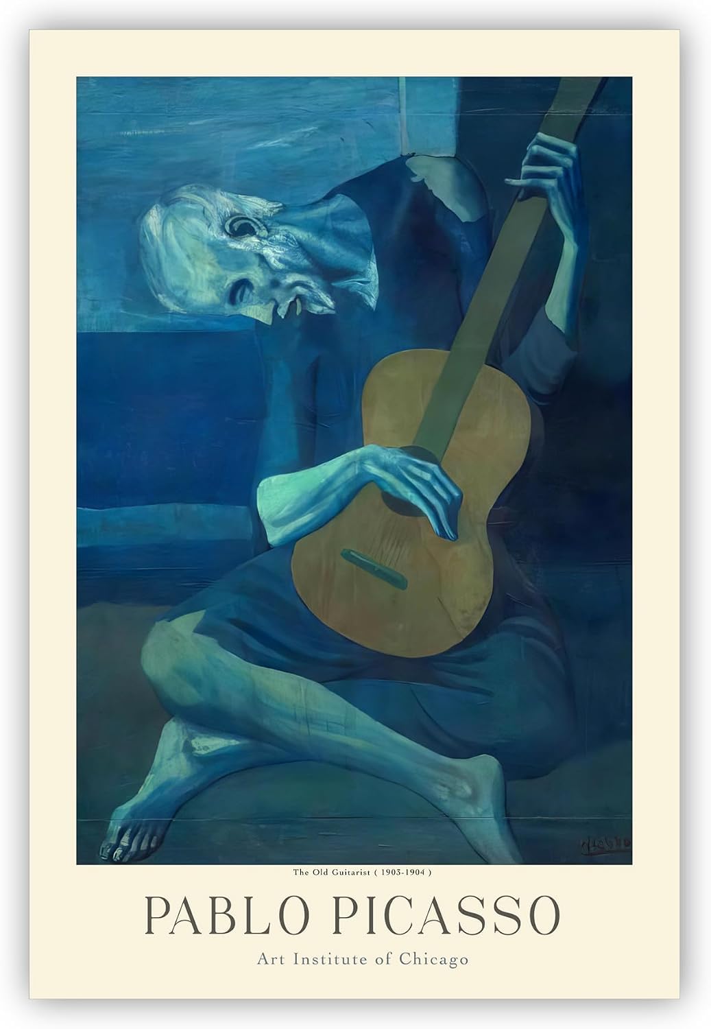 Waeta Rnvzx Pablo Picasso Prints The Old Guitarist Poster Canvas Wall Art Painting For Home Decor 40x60cm No Frame