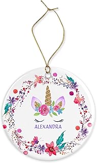 Personalised Christmas ornament Unicorn Design Christmas ornament, Unicorn's Horn Chrismas ornament, Custom Name Christmas ornament, Personalized ornament, Christmas ornament (Mdf)