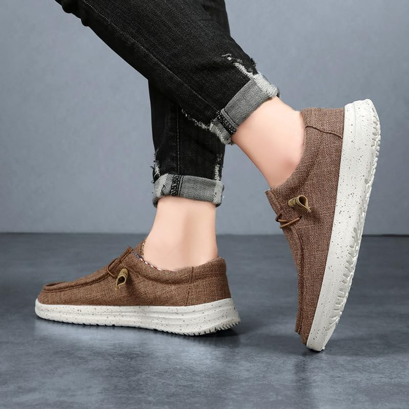 Men's Non-Slip Canvas Loafers - Lightweight and Breathable Insole for Walking/Driving (Suitable for All Seasons)4