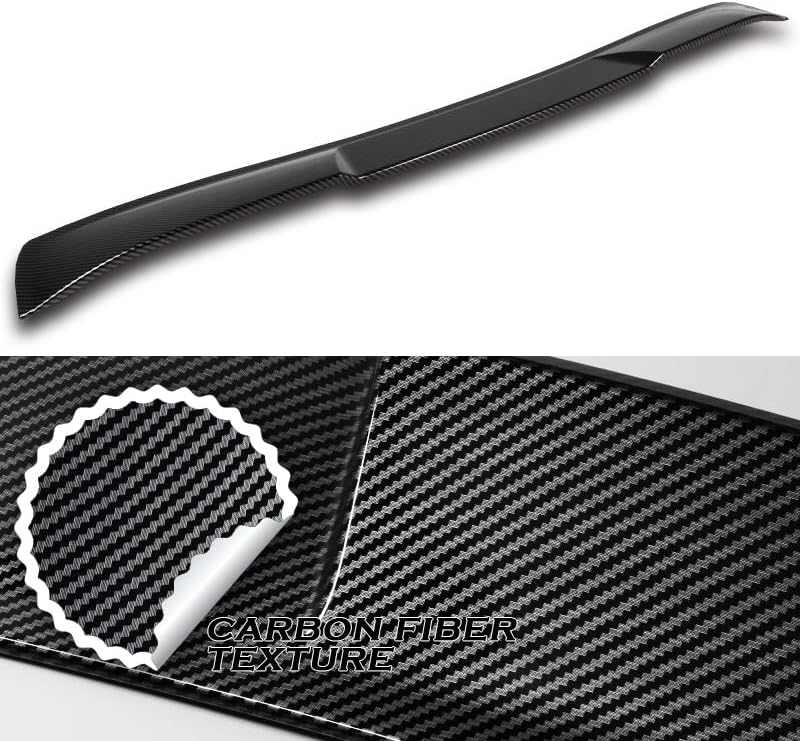 W-Power ABS Plastic Rear Window Roof Spoiler Lip Spiltter, Rain Guard, Window Protector, Compatible with 2017-2023 Alfa Romeo Giulia, Automotive Exterior Replacement (Carbon Painted)