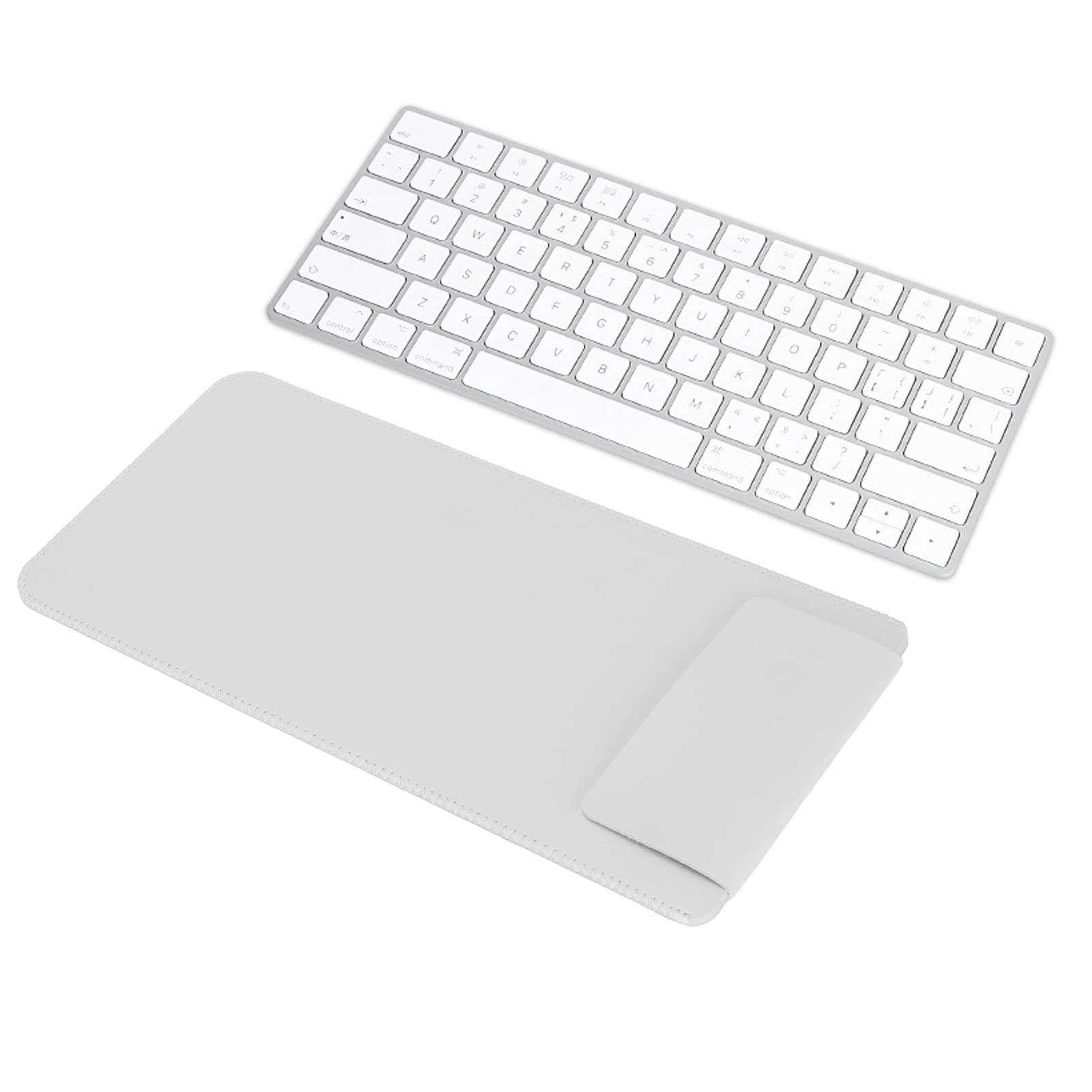 Keyboard Case, PU Leather Keyboard Sleeve Bag Case Suitable for Magic Keyboard 2, Not Included Keyboard, 30x14x1cm (White)