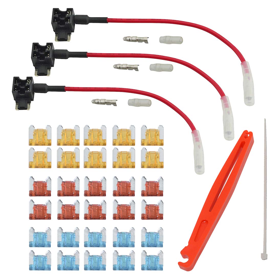 FOSHIO 12V/24V Car Add A Circuit Fuse Holder TAP Adapter with Low
