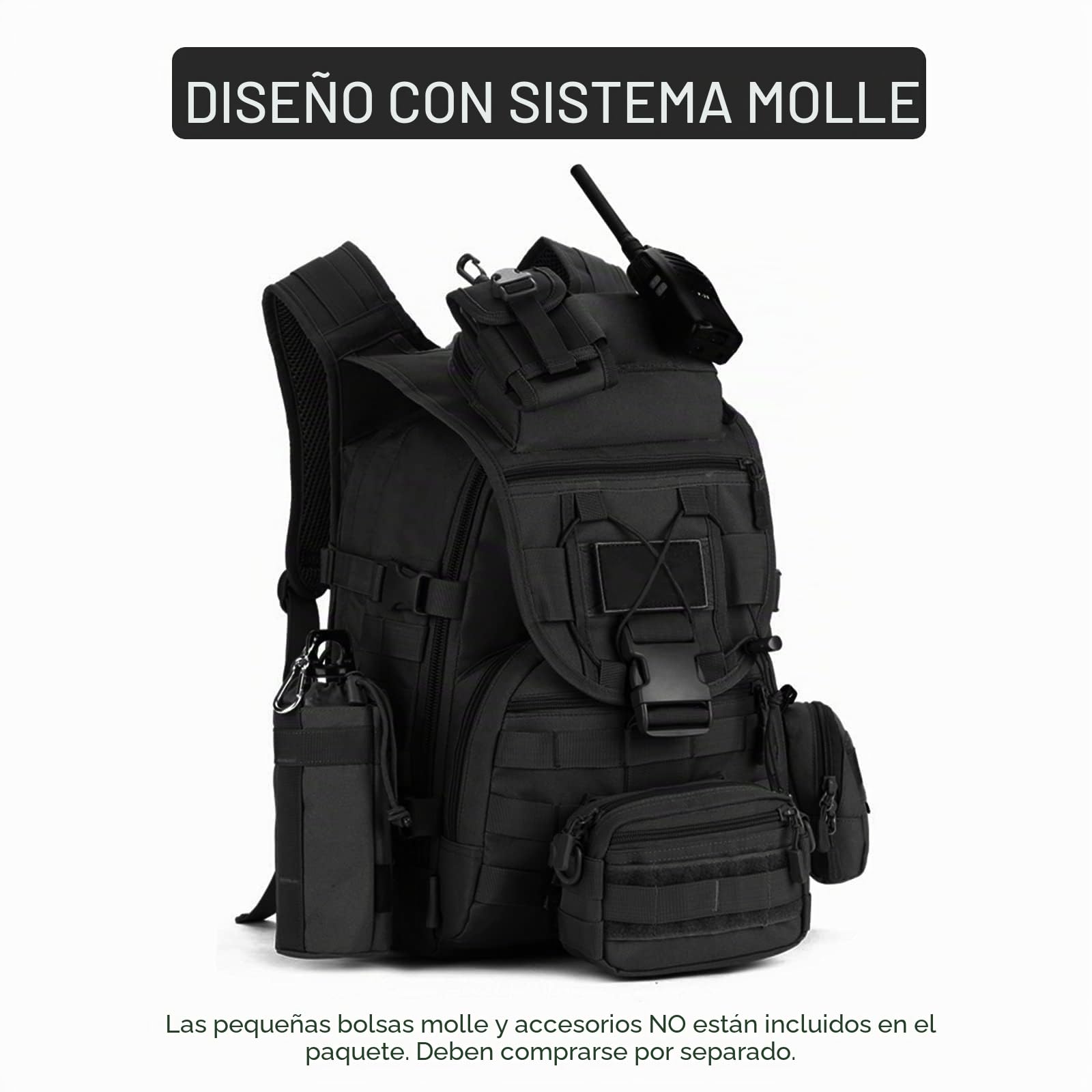 HUNTVP Mochila de Marcha Impermeable Estilo Militar Táctical Mochila de Asalto Gran Bolsa de 40L para Las Actividades Aire Libre Senderismo Caza Viajar