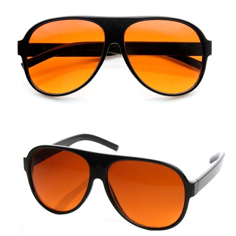 ZHRZ KZXRURX Pilot Sunglasses Amber Lens Driving Glasses Eyewear Shades Fashion Blocks Light