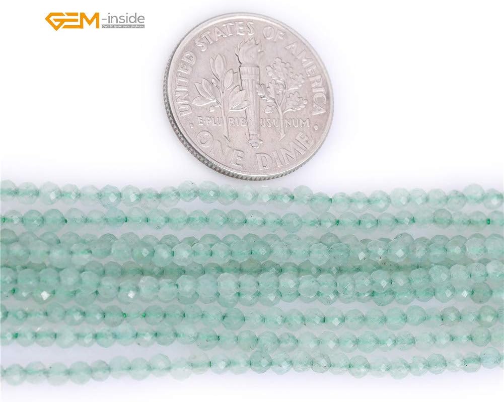 GEM-Inside 2mm Natural Stone Green Aventurine Faceted Spacer Small Beads for Jewelry Making 15" - Image 2