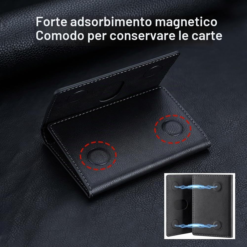 Portafoglio Magnetico per Telefono in Pelle Elegante Porta Carte di Credito per Smartphone Accessorio Moderno per Uomini e Donne Perfetto per Ogni Occasione(Nero)