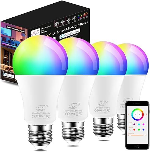 Miniatura 10 de iLC Bombilla inteligente (equivalente a 150 vatios) compatible solo con Alexa, 1550 lúmenes, color blanco cálido 2700K, bombillas LED brillantes de