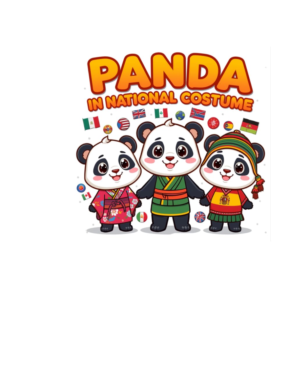 Panda in National Costume: 30 Cute Traditional Outfits from Around the World Coloring Book