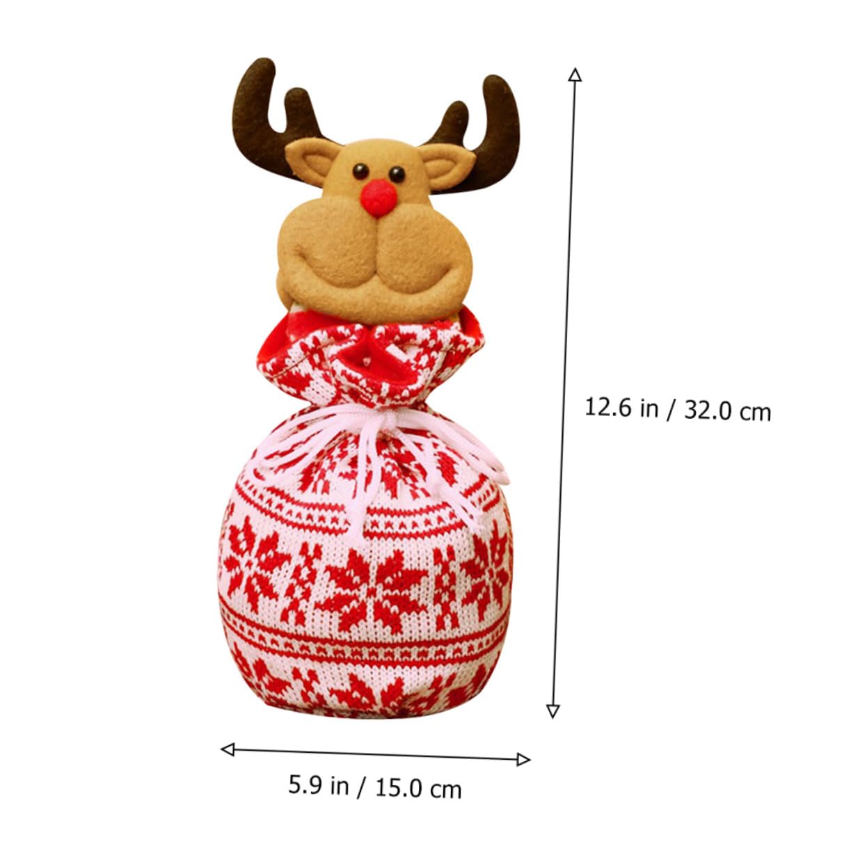 DEARMAMY 12 Piezas Bolsas de Navideñas de Bolsas de Manzana de Punto con Diseño Reutilizables y Lavables para Dulces y Pequeños Obsequios para Fiestas y Decoración Navideña