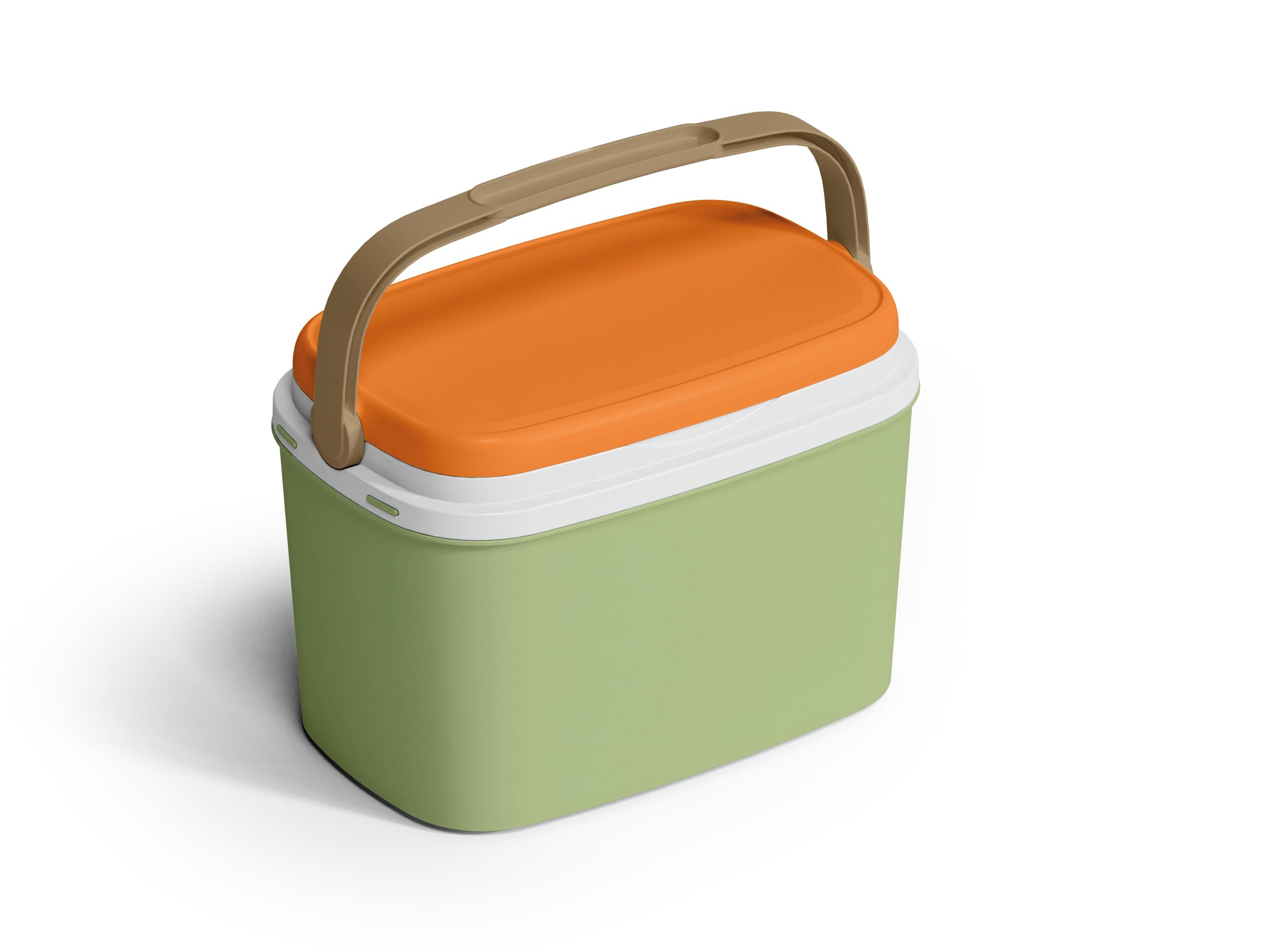 Adriatic forever fun Adriatic Insulated Ice Cooler Box For hot and cold food and beverage, 6L, Premium Quality, Ideal for School and outdoor, Made in Italy (Green/Orange)