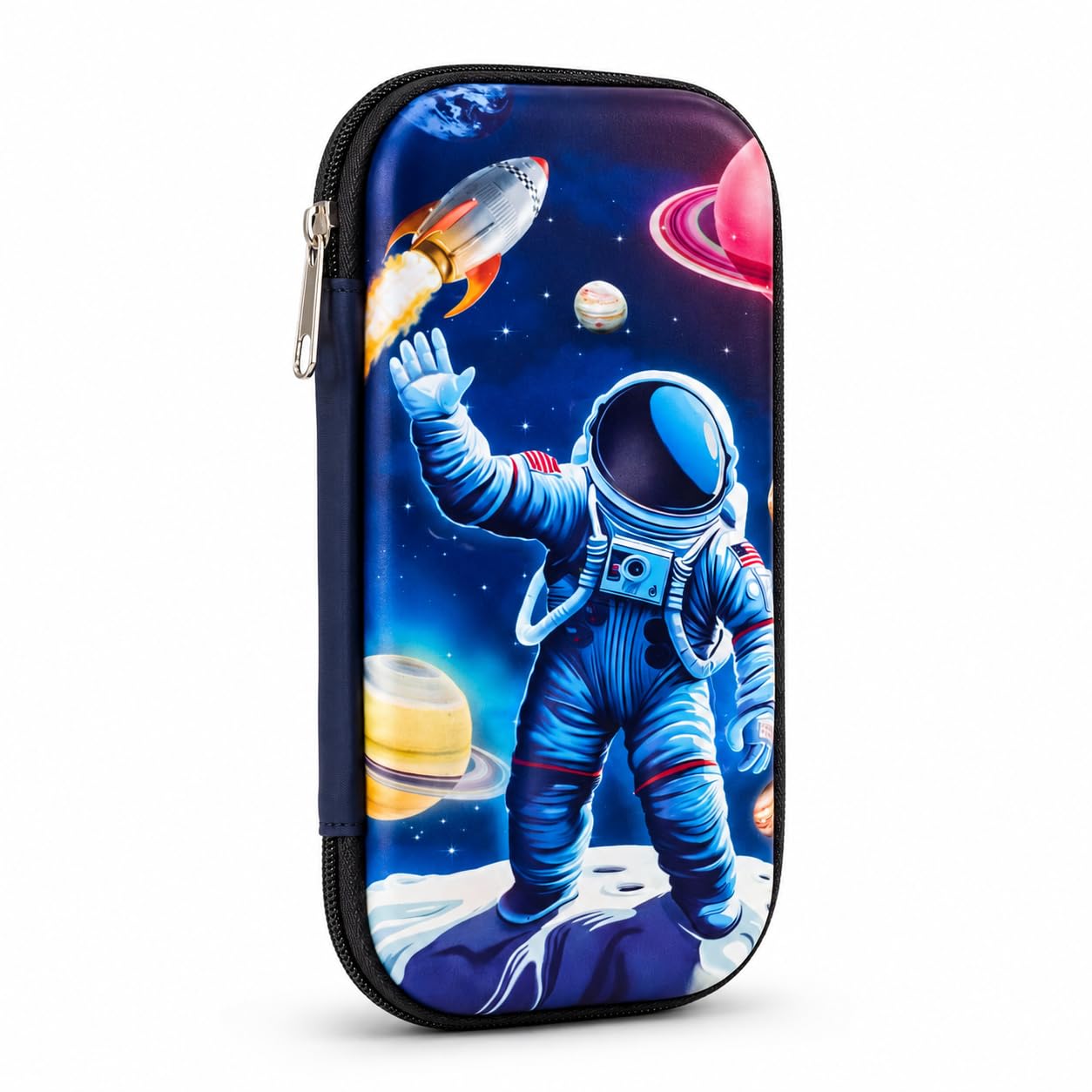 Mischip 3D Unicorn Space EVA Pencil Box for Girls & Boys | Large Capacity Hard Shell Stationery Pouch with Multiple Compartments | Premium Stylish Pencil Case | Assorted Colors (Space (Standard))-image-2