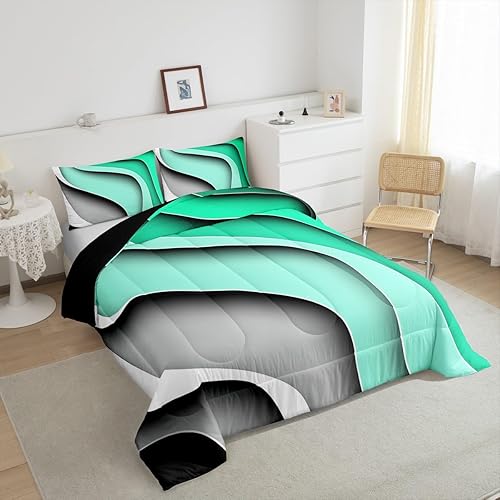 Miniatura 4 de Erosebridal Juego de ropa de cama abstracta tamaño King, juego de edredón de olas oceánicas tropicales, juegos de ropa de cama y colecciones de ropa