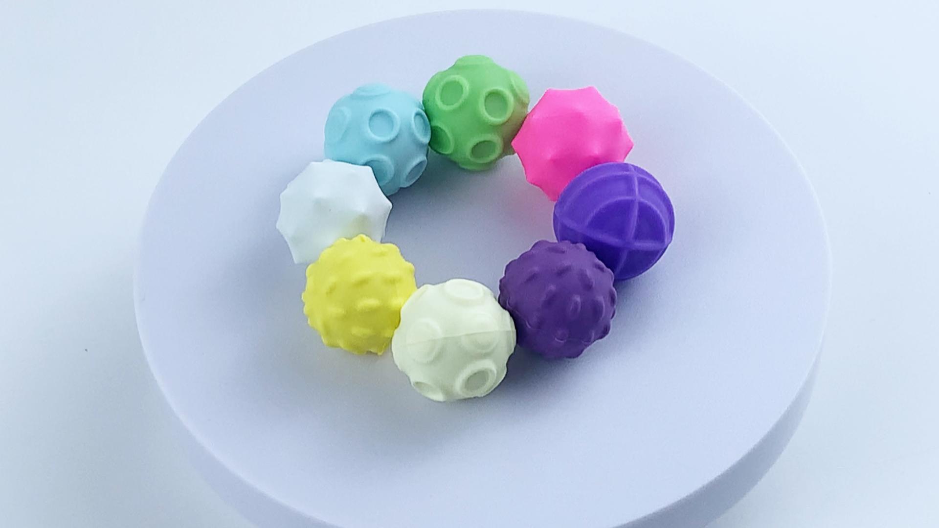 Set 6 Palline Magnetiche In Silicone Colorate Con Scatola Viola - Fidget Toy Antistress Per ADHD E Autismo, Sviluppo Sensoriale Per Adulti E Bambini