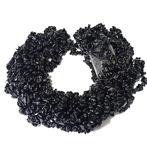 Natural Black Onyx Nuggets Necklace 34 Inch, Onyx Chips/Uncut, Beads Size 3X2 To 6X3 Mm Approx, Endless Strand #TOP6
