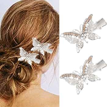 Amazon.co.jp: Bartosi ラインストーン バタフライ ヘアー