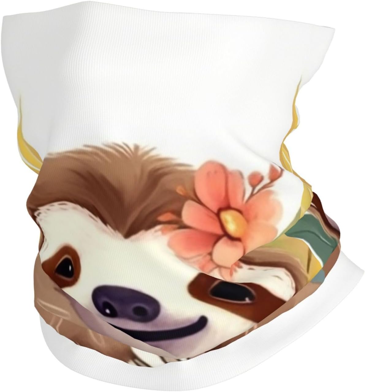 Cute sloth Leaves Neck Gaiter UV Sun Protection Face Mask Scarf Cooling Breathable Face Cover for Men Women Elastic Balaclavas Versatile Bandana, Sun & Wind-proof for Skiing Hiking