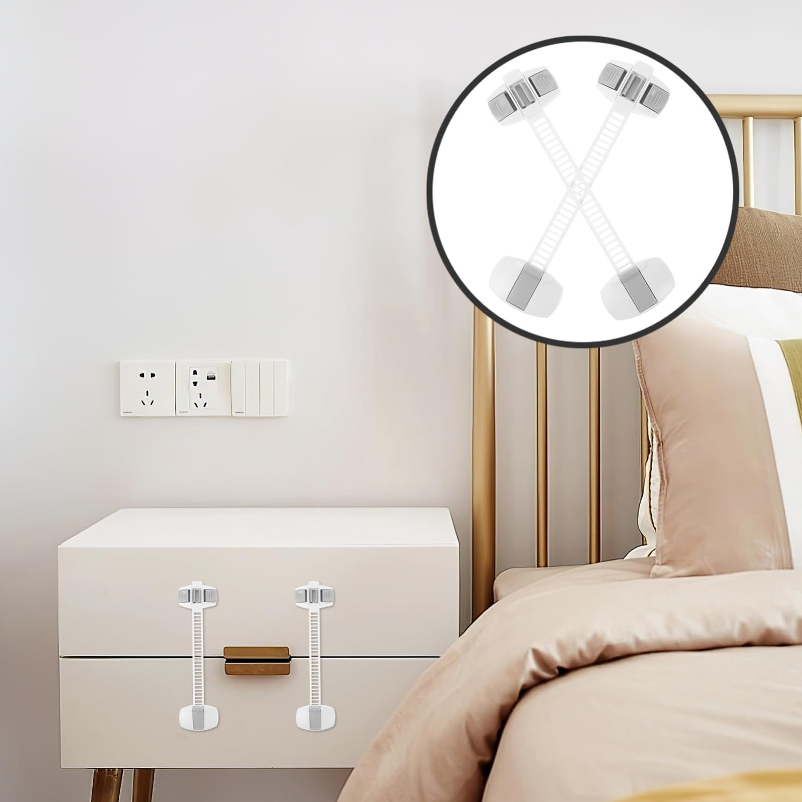 Mipcase Cerradura Seguridad Ñiño para Puertas y Armarios Sistema de Cierre Automático y Ajuste Fácil