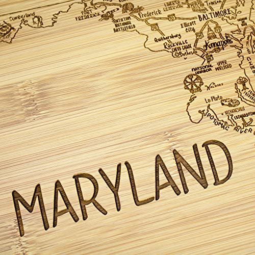 Image of Totally Bamboo A Slice of Life Maryland Engraved Map Cutting Board