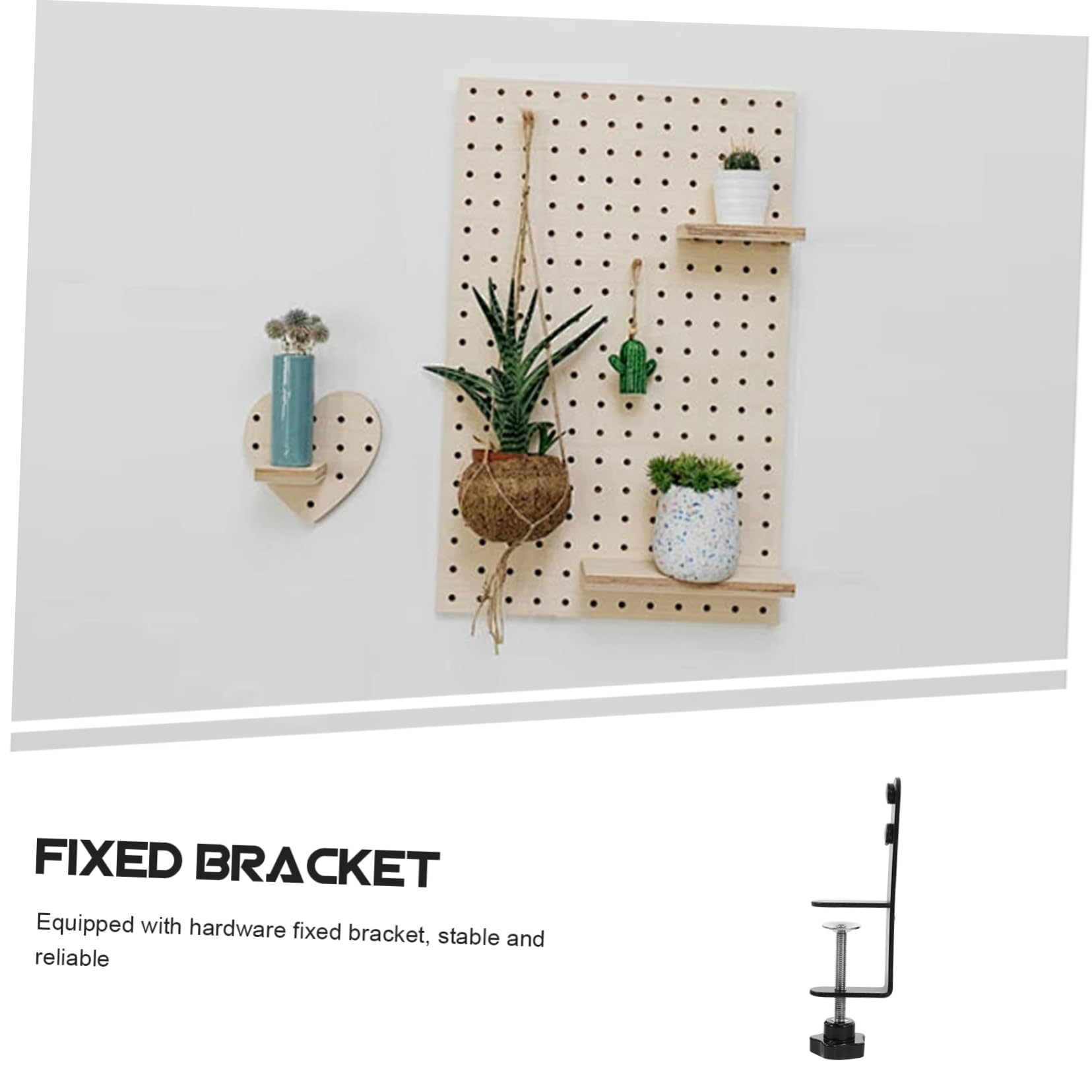 HOMOCONO Desk Clamp Brackets 2 Pack Mounting Clamps for Pegboard Over The Table Rod Stand Bracket Home Office Hardware