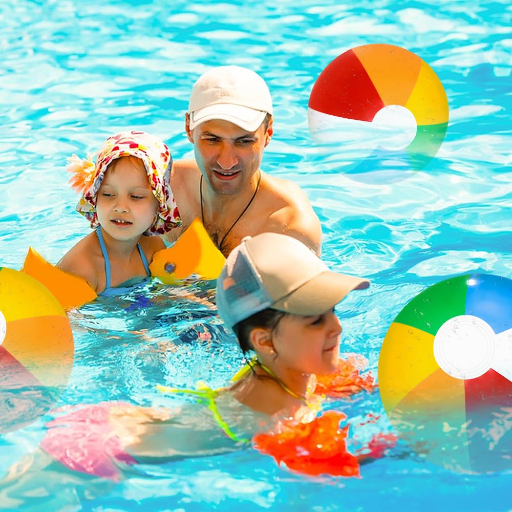 Set Di 3 Palloni Da Spiaggia Gonfiabili – Diametro 40 Cm, PVC Spesso, Colori Animali